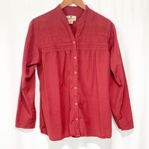 Woolrich Burnt Orange Pin-tuck Button Down Large